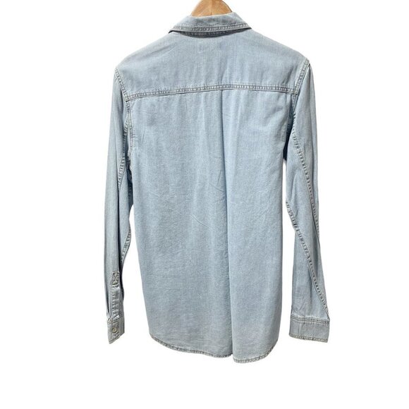 topman Melange One Pocket Long Sleeve Denim Shirt - Picture 3 of 7
